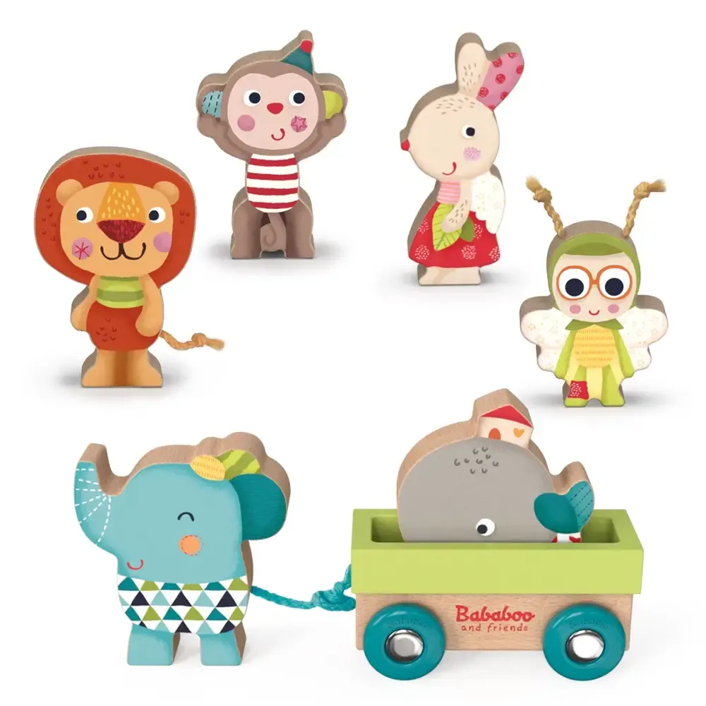 Bababoo and friends Wooden Play Figures [18+ Months]