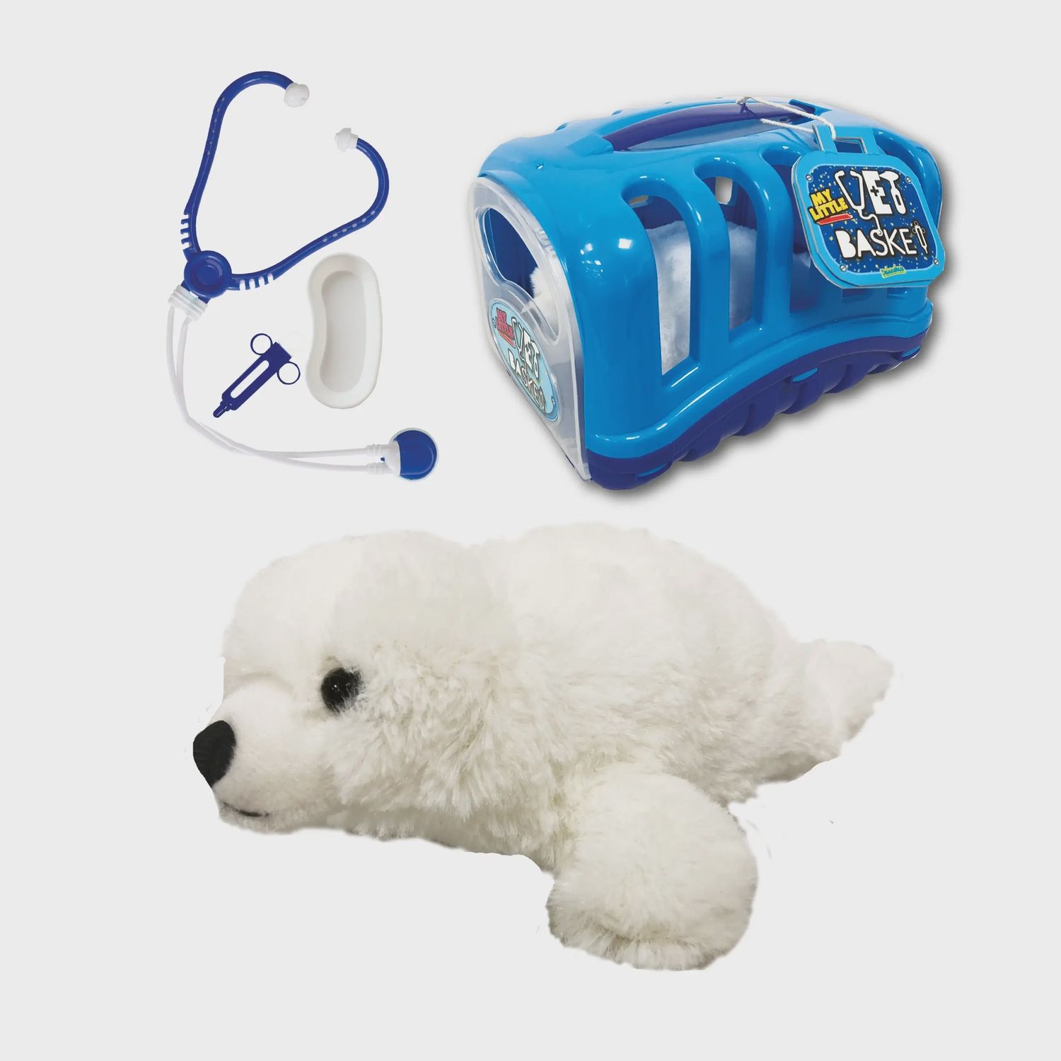 My Little Vet Basket - Harp Seal Plush Set