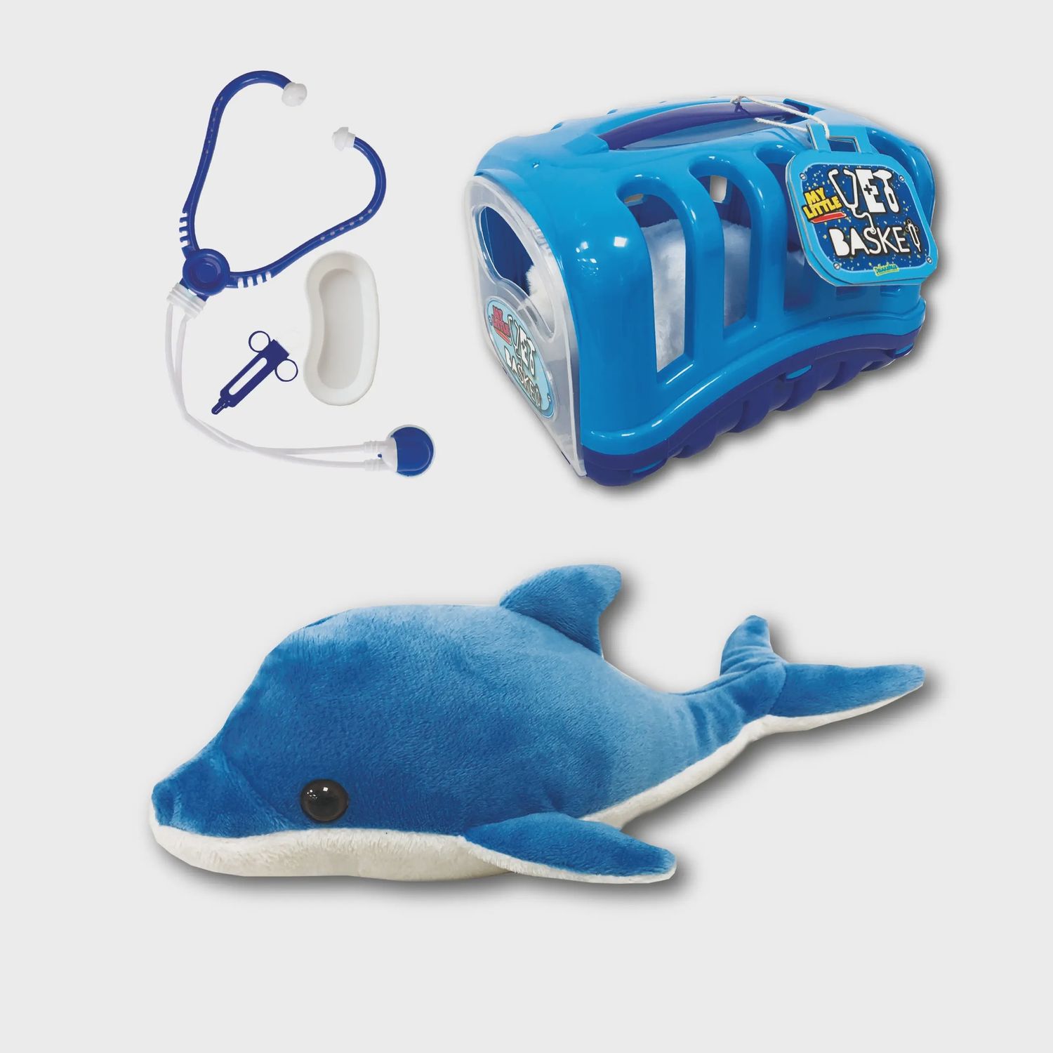 My Little Vet Basket - Dolphin Plush Set