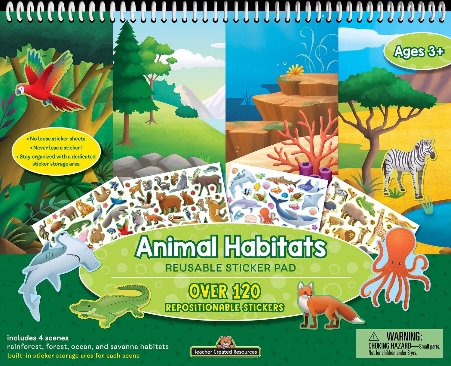 Animal Habitats Reusable Sticker Pad