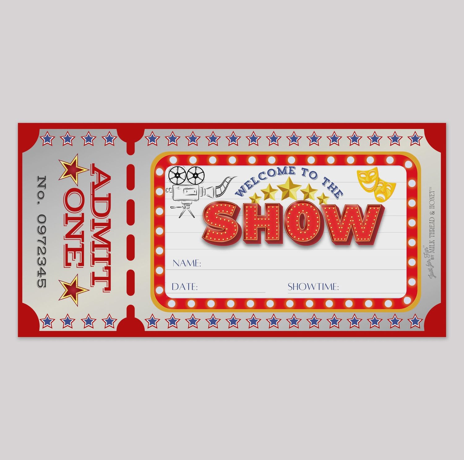 Pretend Play Show Ticket Notepads for Kids