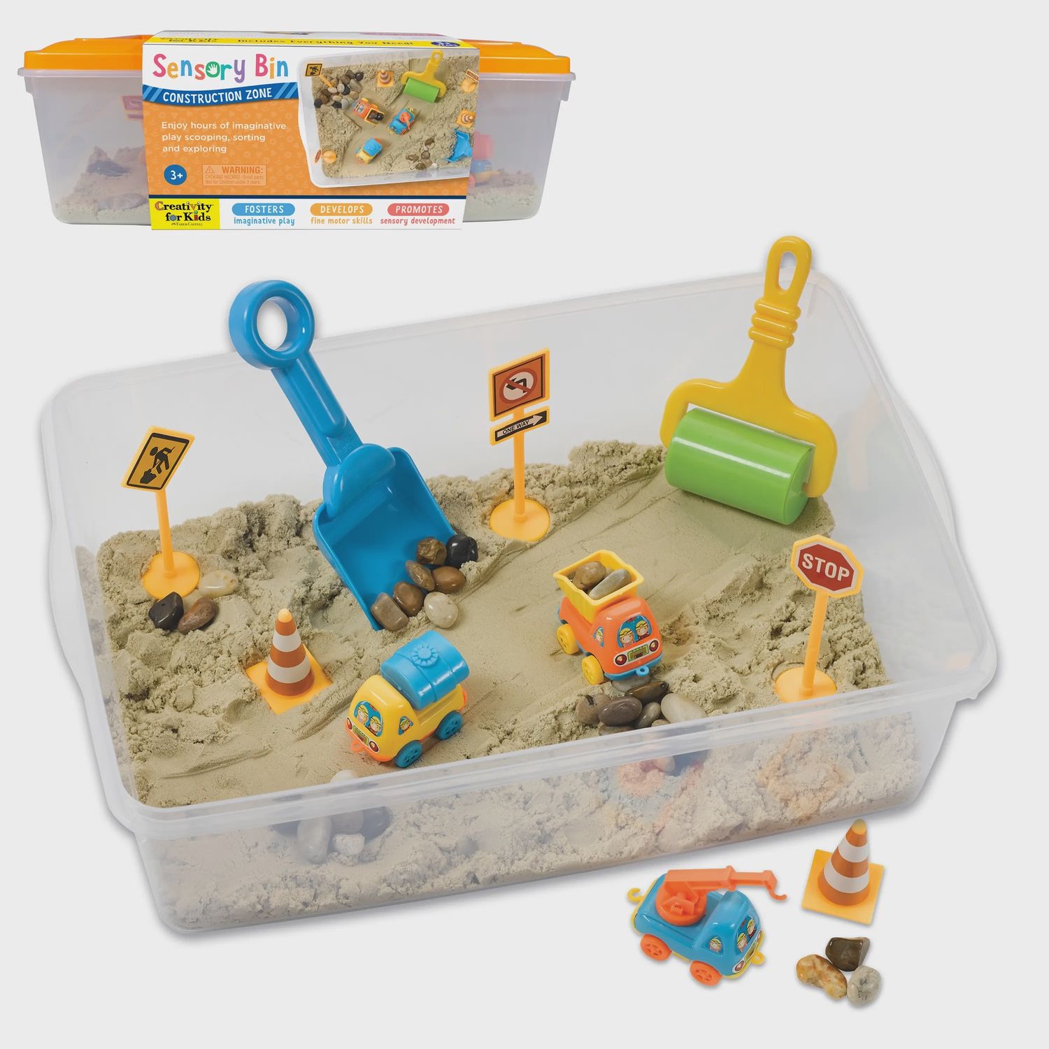 Sensory Bin Construction Zone Activity Bin for Kids