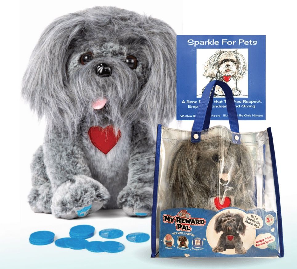 Stuffed dog with storybook pet care gifts for kids