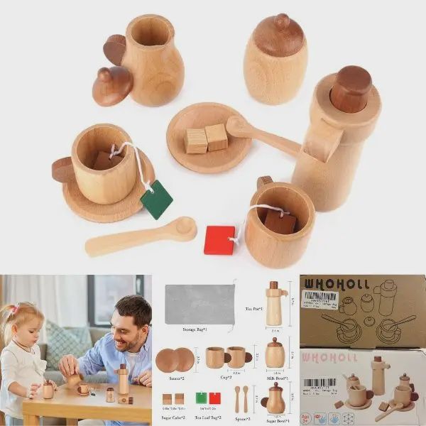 The Wooden Tea Set - #Whoholl - Packaging May Vary - Premium
