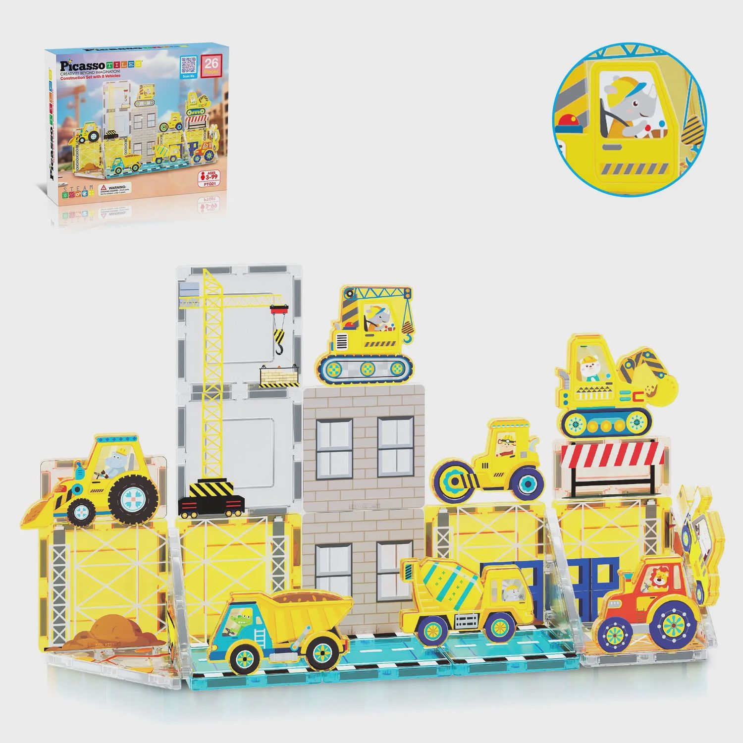 PicassoTiles 26 Piece Magnetic Building Set Playset