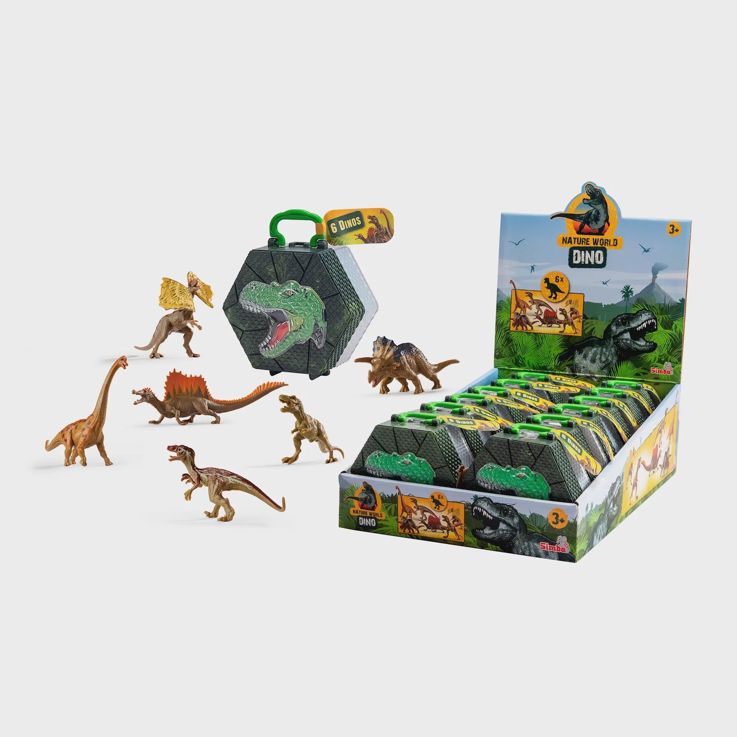 Simba Dickie - Dinosaurs in Carry Case (travel-friendly)