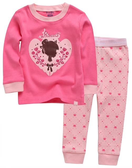 Pink Princess Long Sleeve Pajama Set