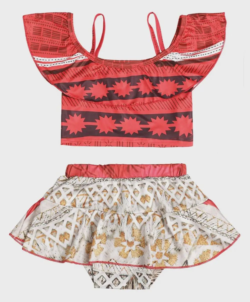 Tribal Flounce Tankini Swimsuit 2pcs Girl Swimwear Set