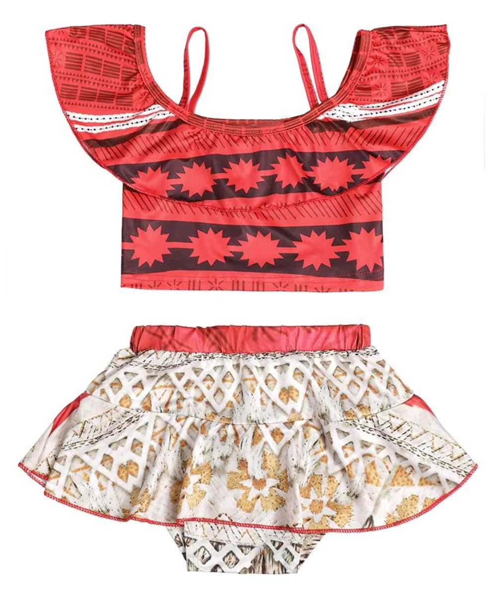 Tribal Flounce Tankini Swimsuit 2pcs Girl Swimwear Set