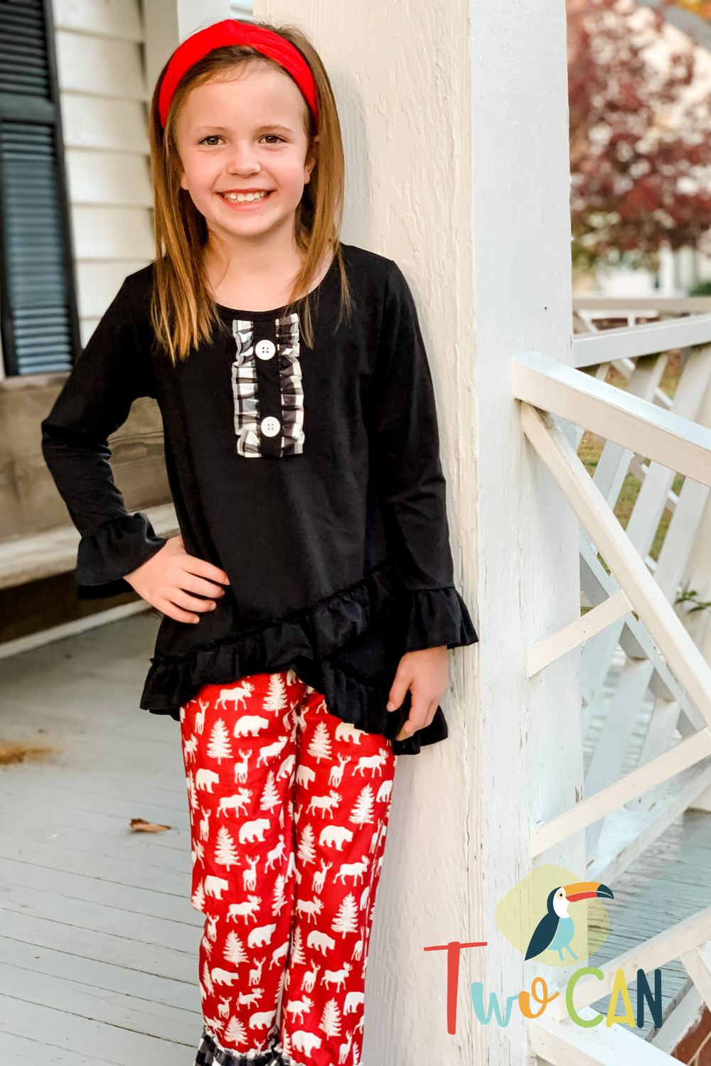 Winter Woodland Triple Ruffle Pants Set by Two Can