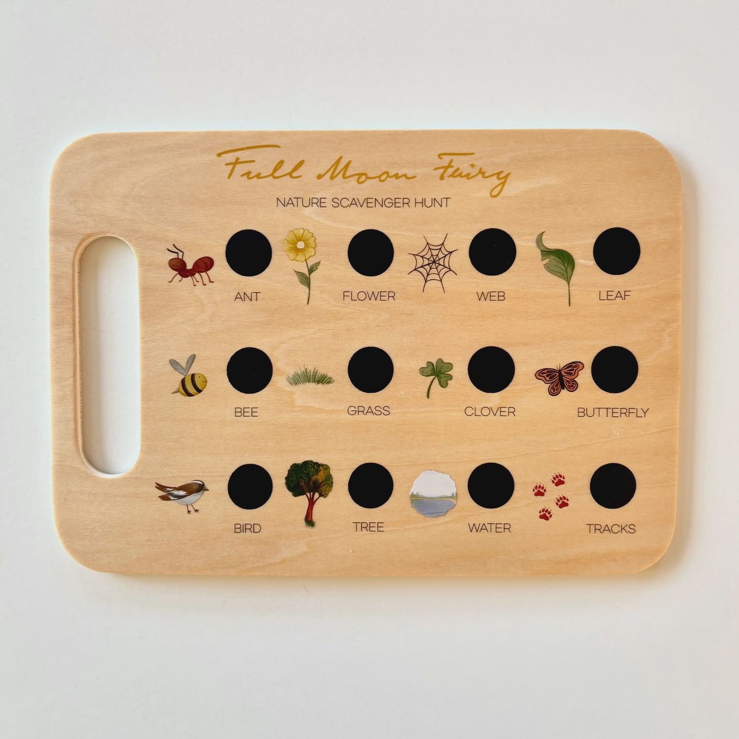 Wooden Nature Scavenger Hunt Board