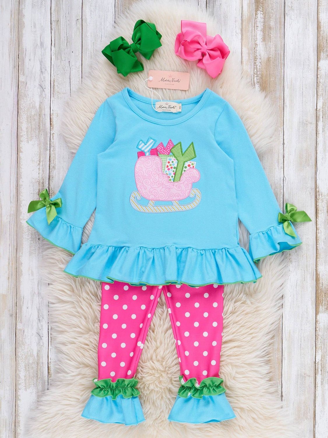 Jolly Sleigh Surprise Embroidered Outfit