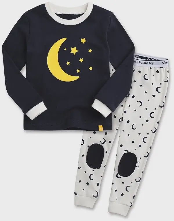 Good Night Black Long Sleeve PJ's