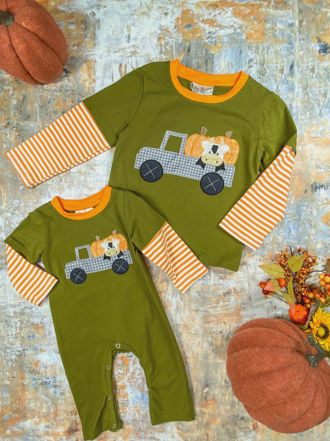 Haulin' Pumpkins Infant Boy's Romper