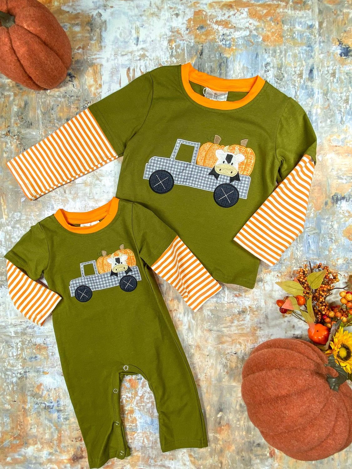 Haulin' Pumpkins Infant Boy's Romper