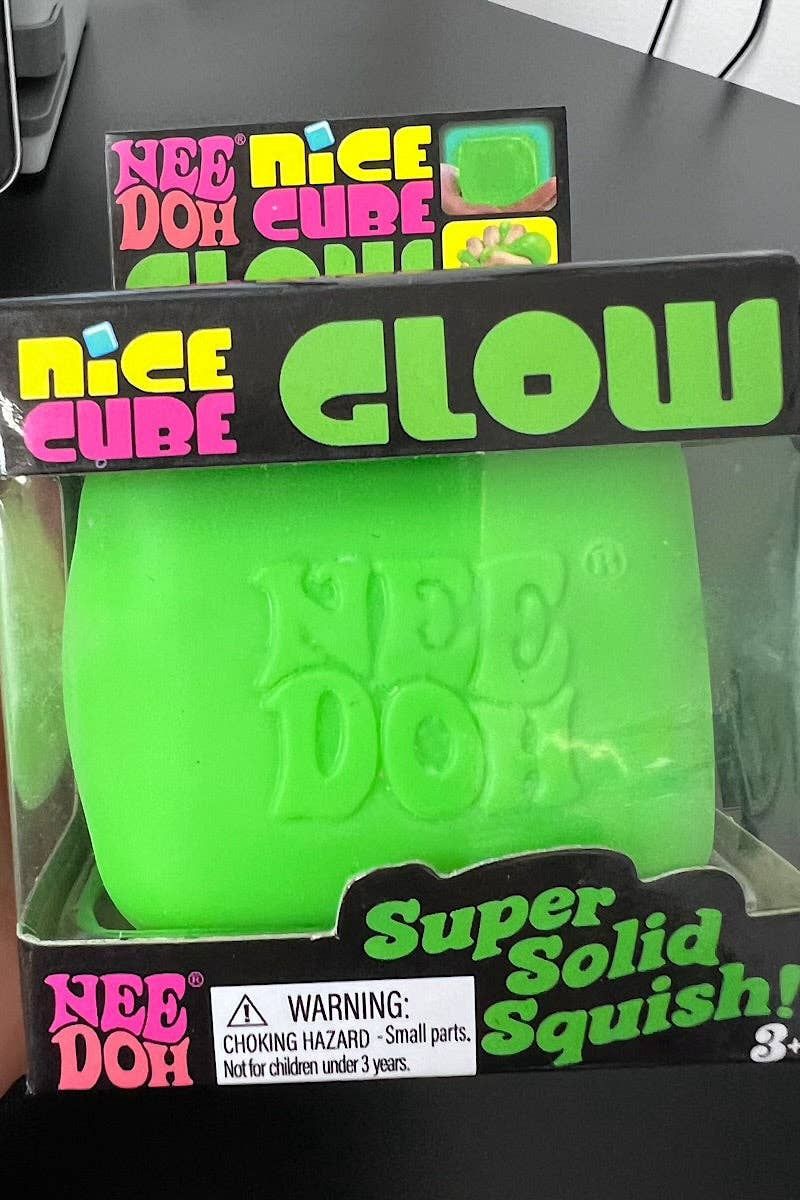 Green Glow in the dark cube! Squishy stress toy. ACG62720 S