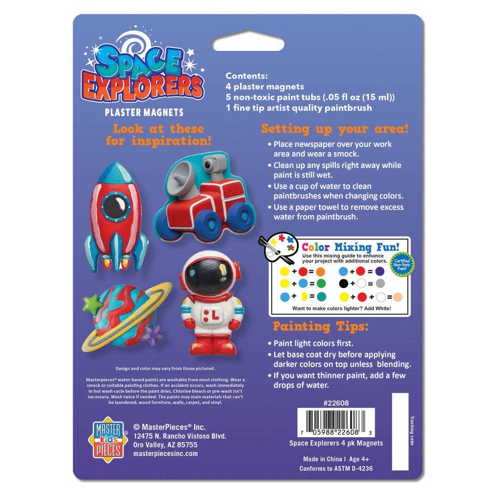 Space Explorers - 6-Pack Plaster Magnets Paint Kit