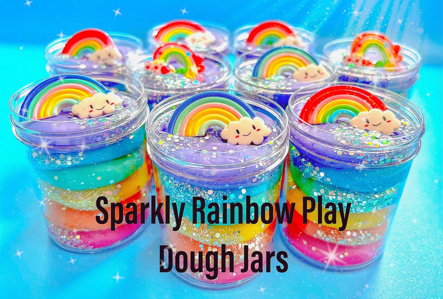 " Rainbow"  Dough Jar