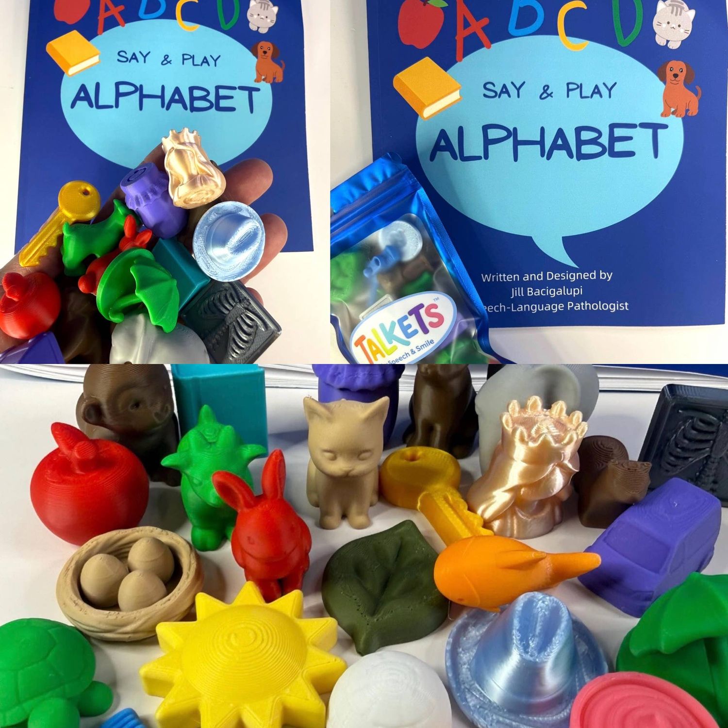 Alphabet Book with 26 Mini Objects | Talkets™ Alphabet Set 