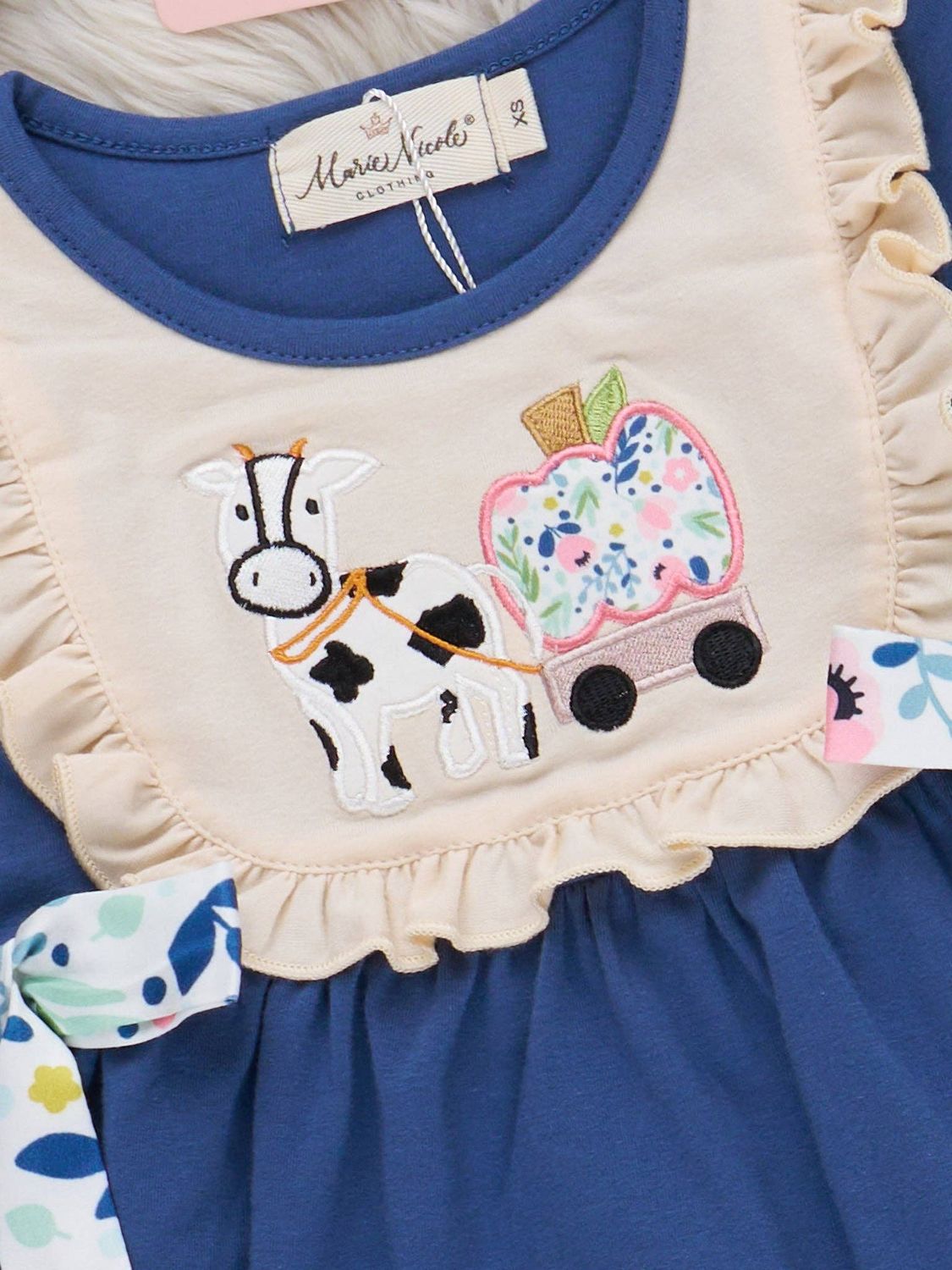 Farm Friends Pumpkin Ride Embroidered Ruffle Outfit