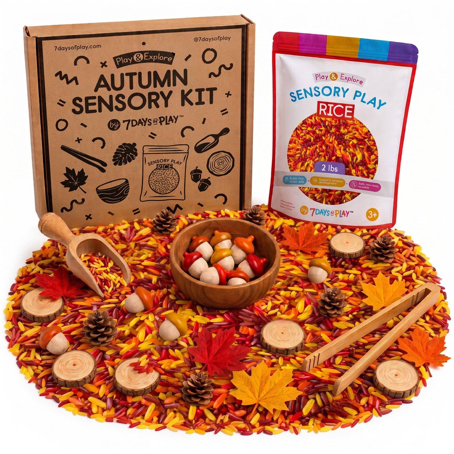 Autumn Sensory Play Kit for Kids - Fall Sensory Bin Filler Sale Was 34.99