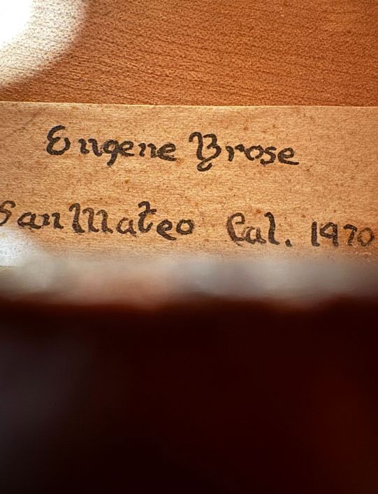 Eugene Brose Violin – San Mateo, California, 1970 Eugene Brose Violin – San Mateo, California, 1970