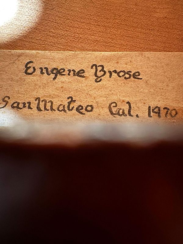 Eugene Brose Violin – San Mateo, California, 1970 – $4,950 Eugene Brose Violin – San Mateo, California, 1970 – $4,950