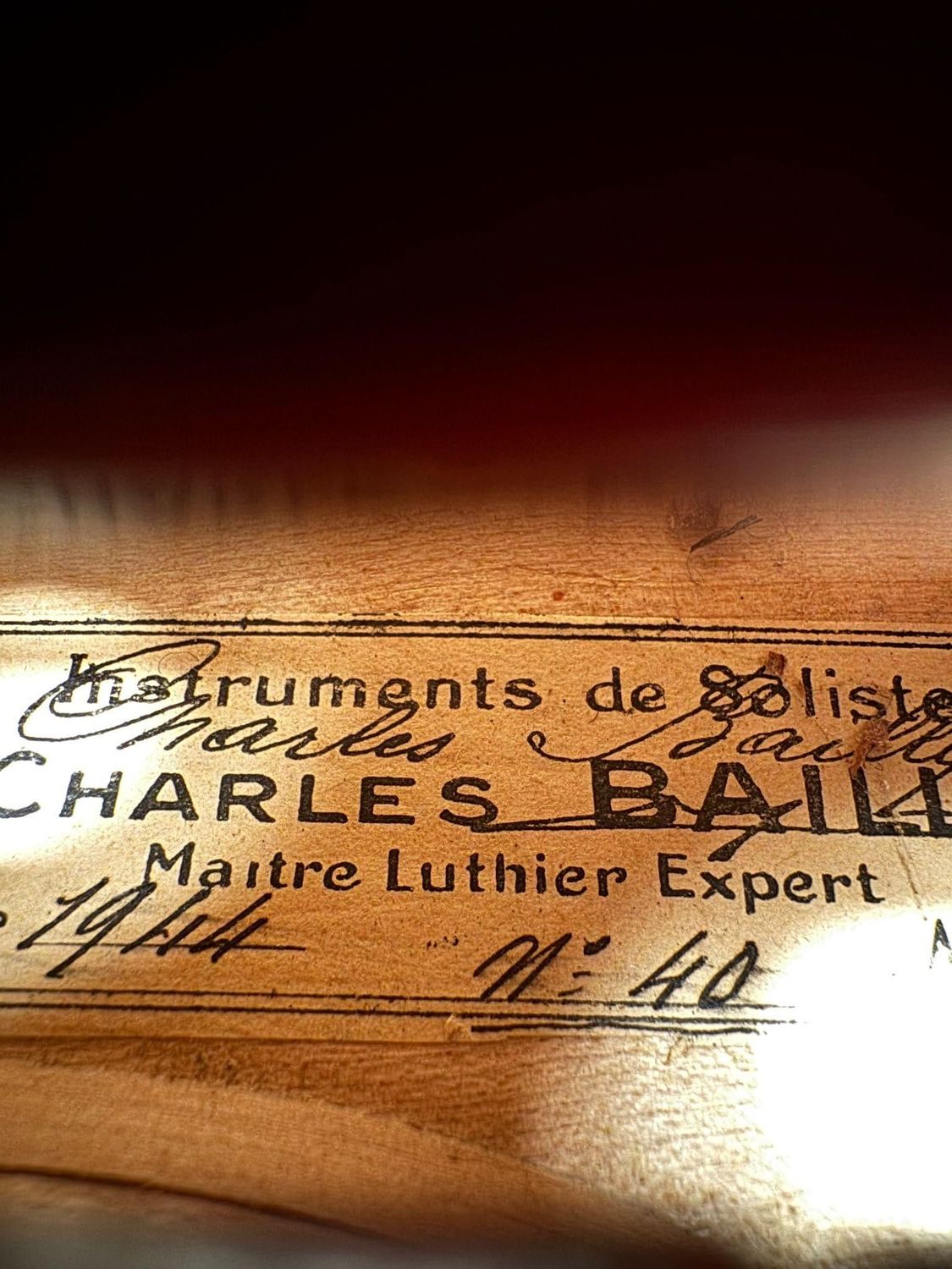 Charles Bailly Violin – Mirecourt, France, 1944 – Certified Charles Bailly Violin – Mirecourt, France, 1944 – Certified