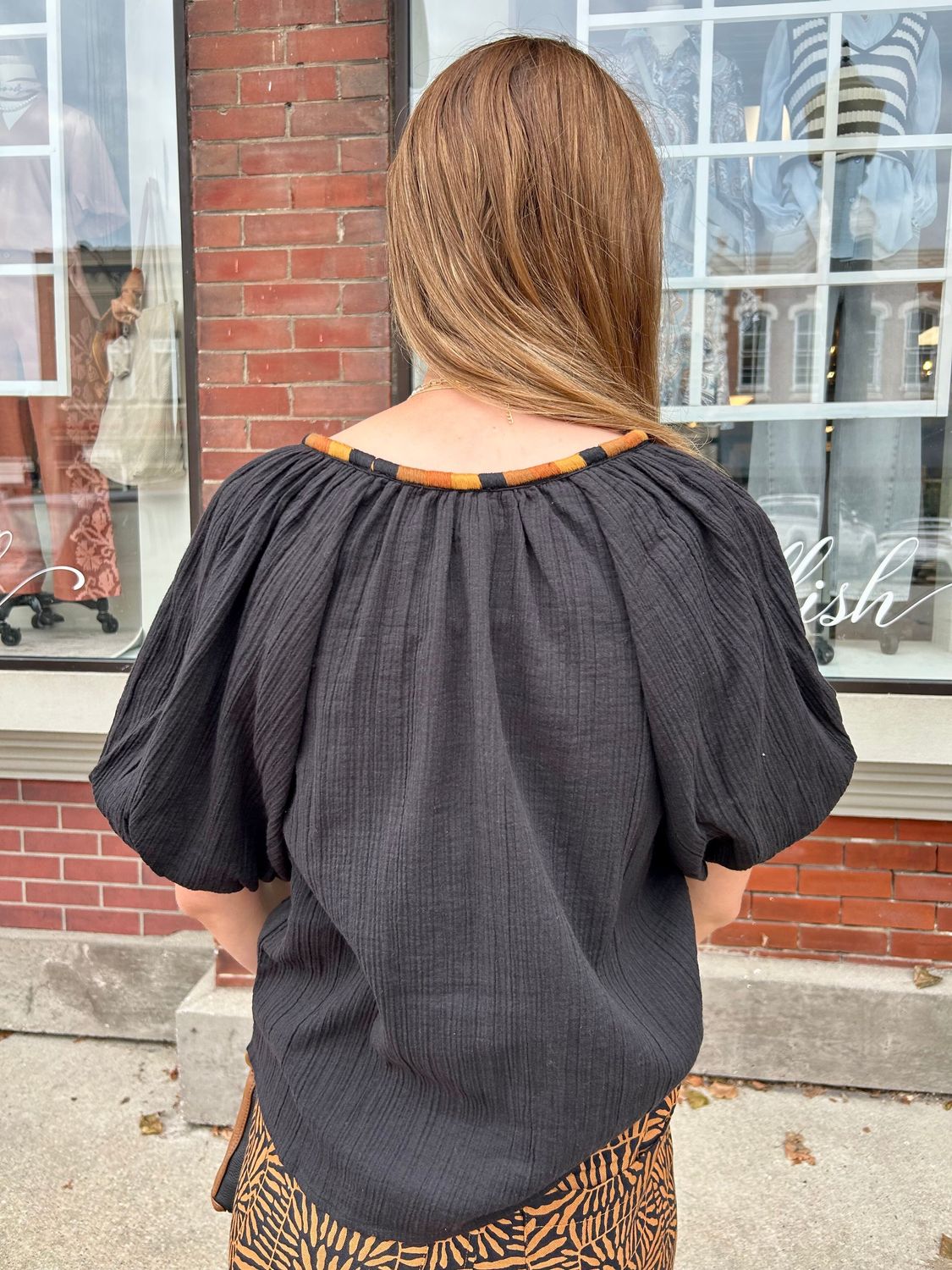 Ivy Jane Black Gauze Top