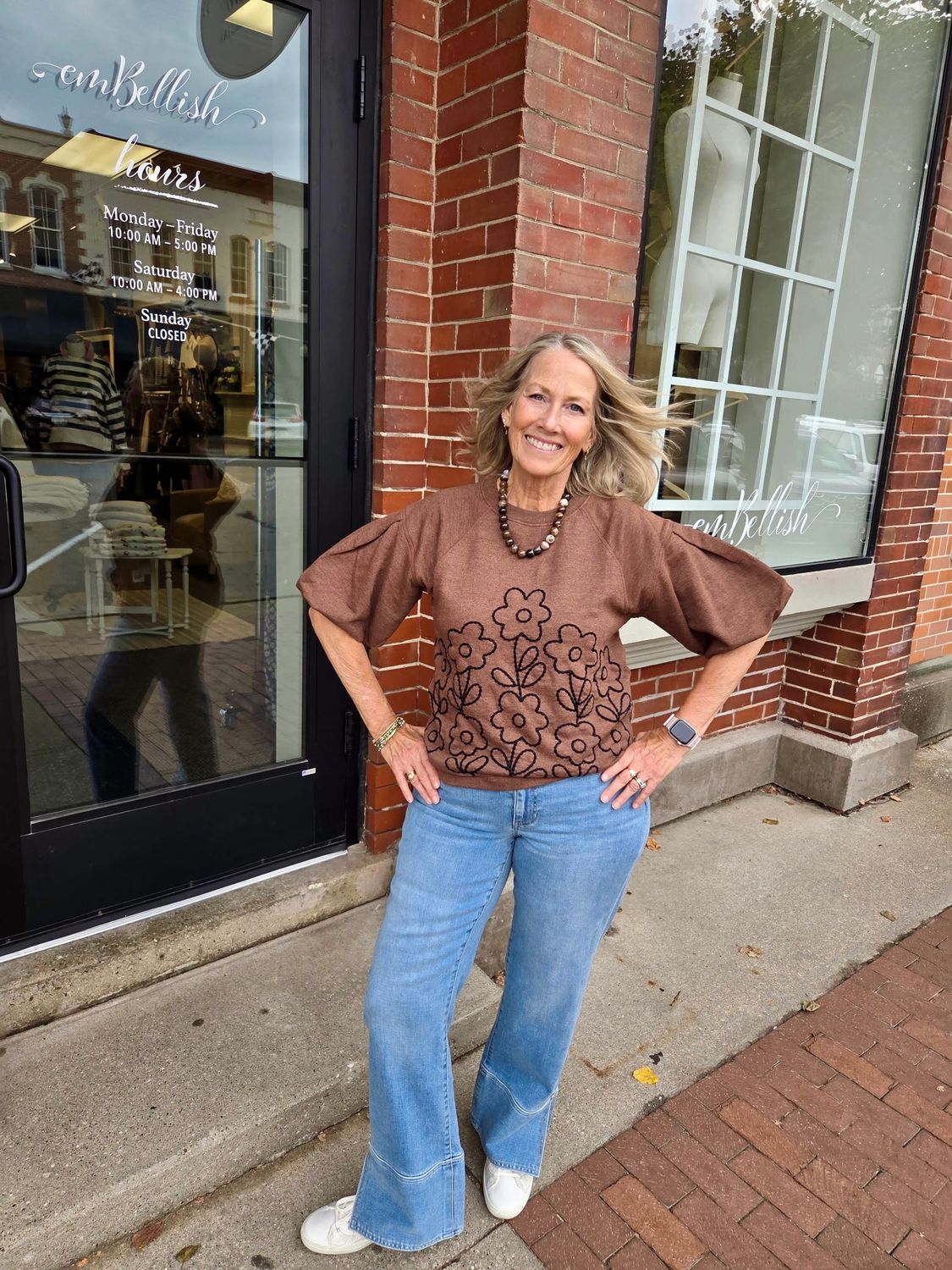 Ivy Jane Short Sleeve Chocolate Sweatshirt