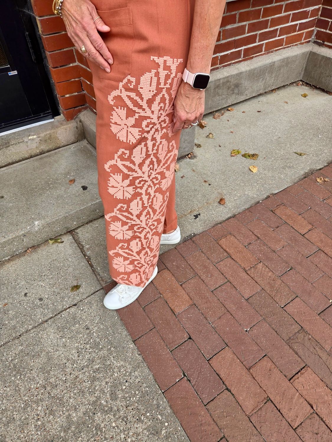 Ivy Jane Rust Embroidered Pant