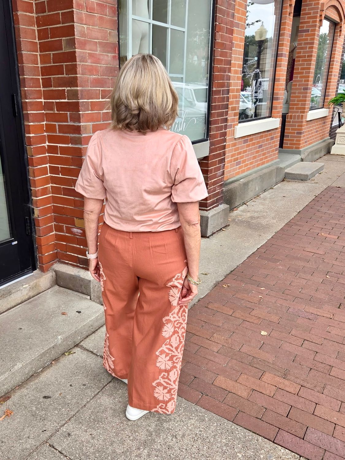 Ivy Jane Rust Embroidered Pant