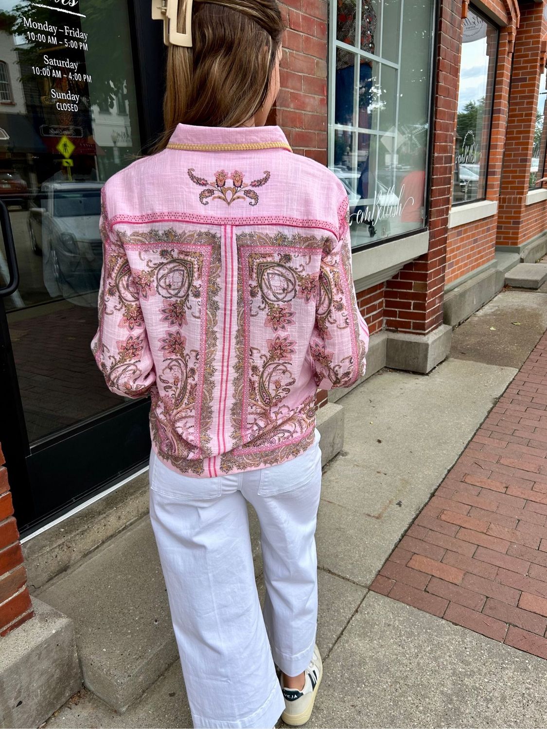 Ivy Jane Paisley Border Shirt in Pink