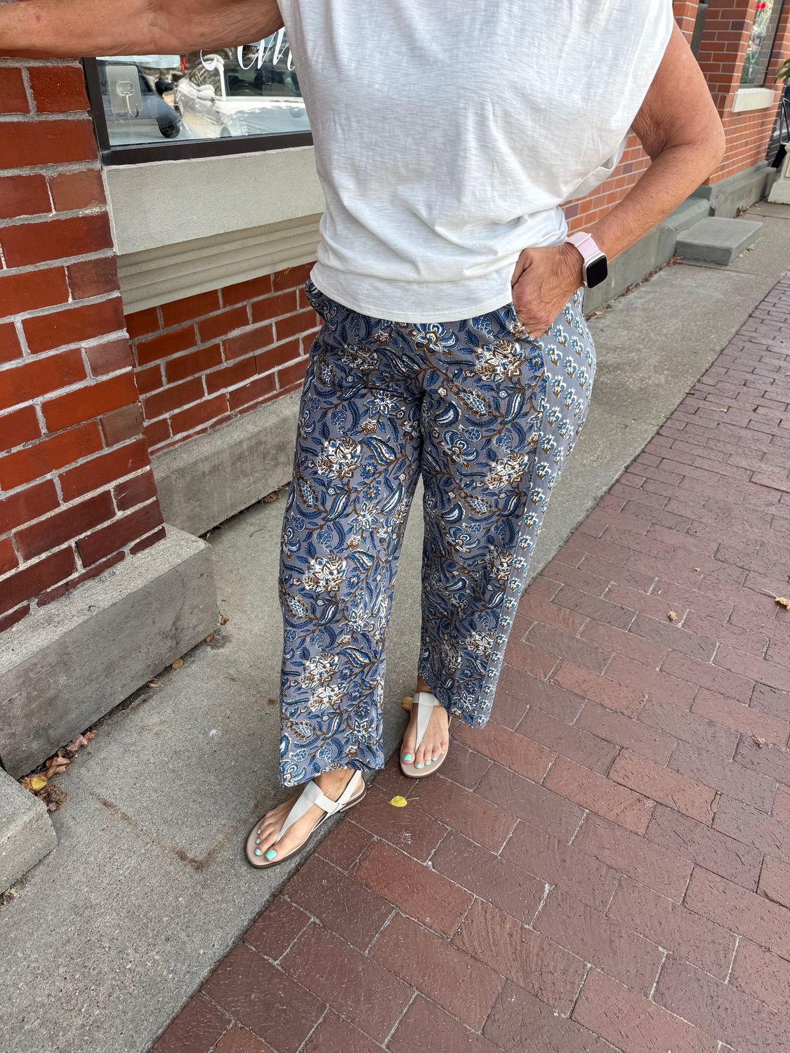 Ivy Jane Grey Block Print Pant