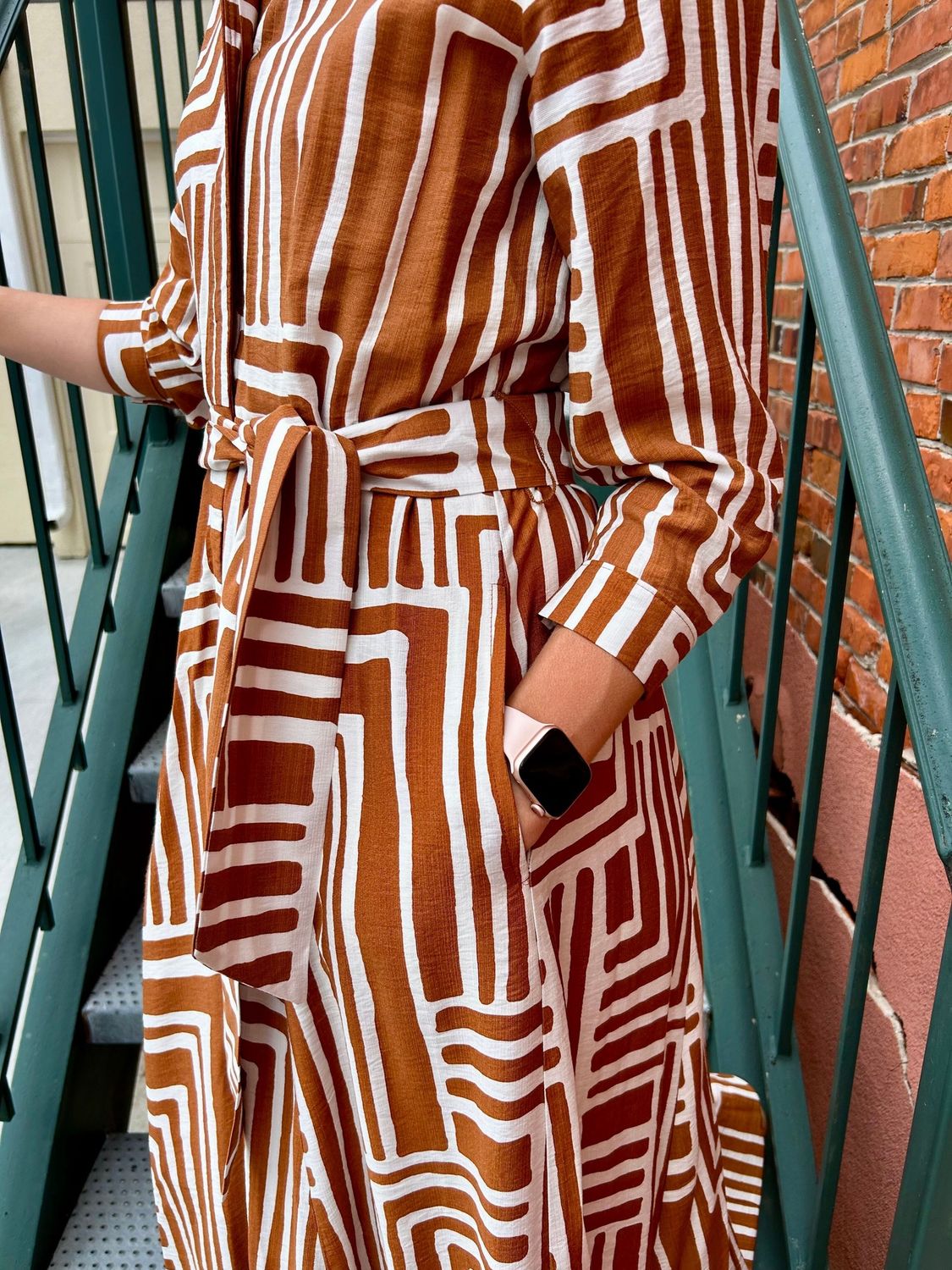 Uncle Frank Graphic Shirt Dress, Caramel