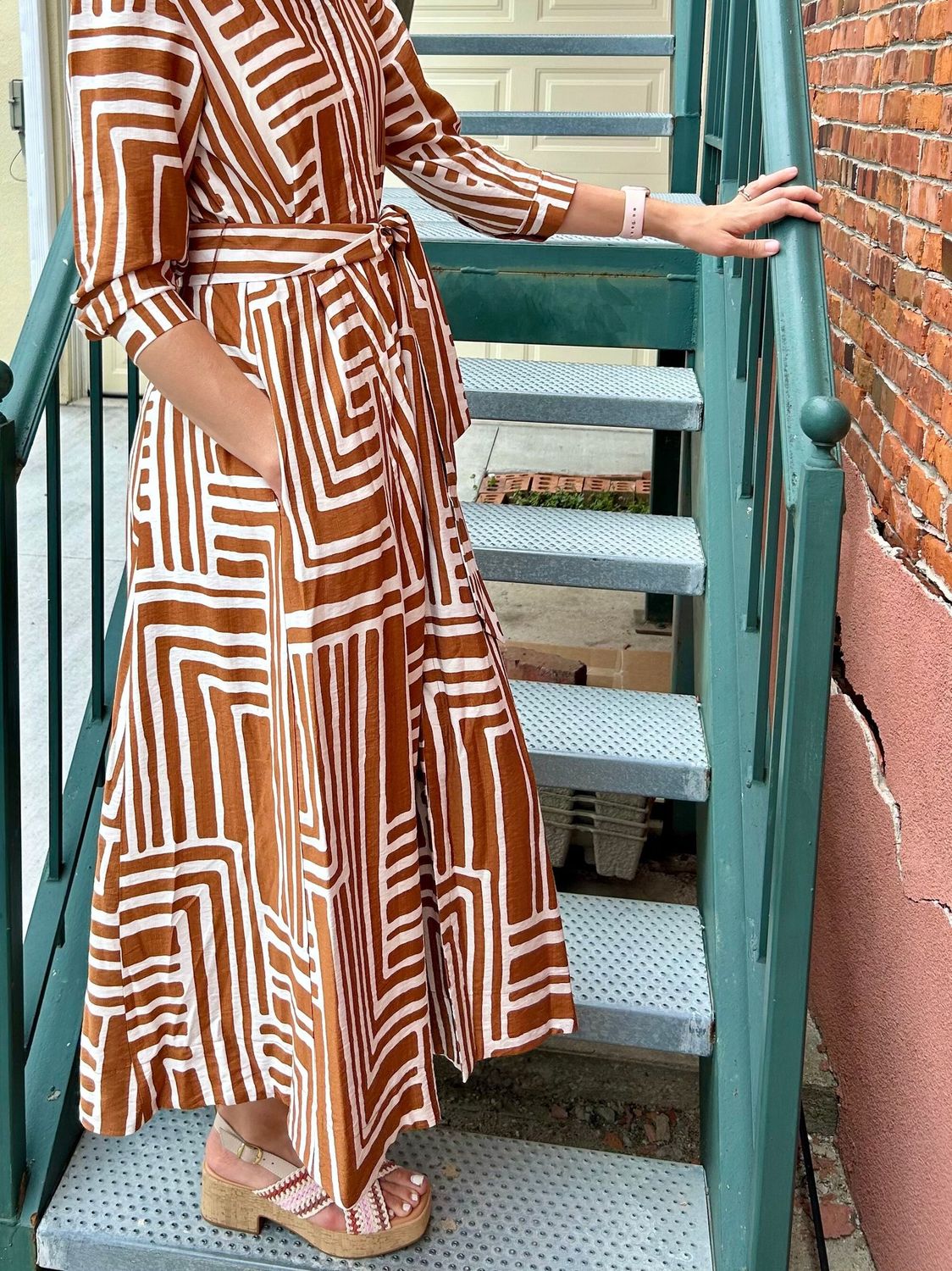 Uncle Frank Graphic Shirt Dress, Caramel