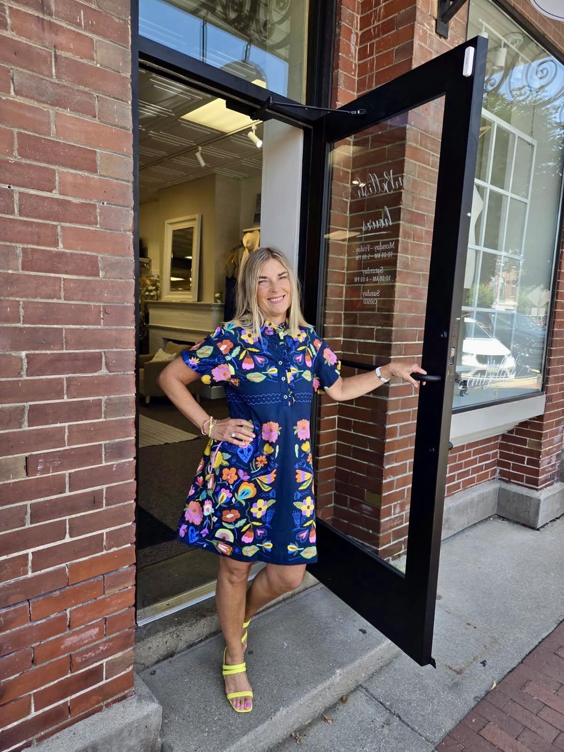 Sister Mary Carlota Navy Floral Dress