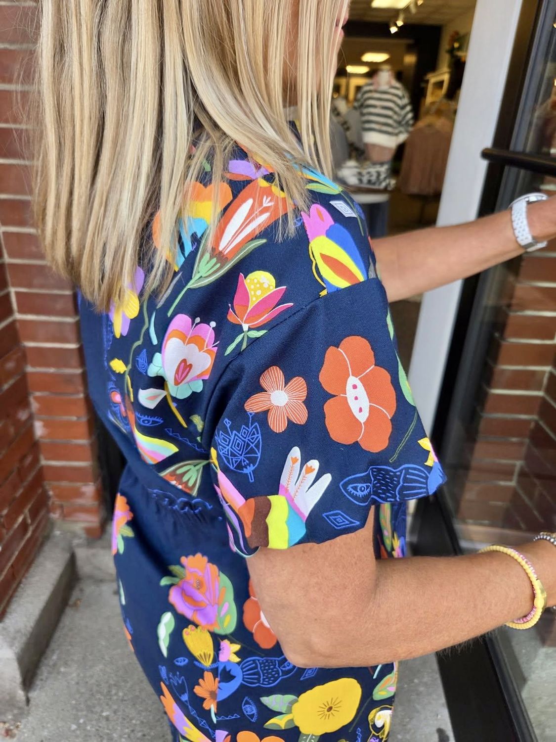 Sister Mary Carlota Navy Floral Dress
