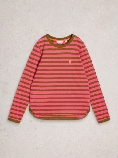 White Stuff Clara Stripe Embroidered Tee