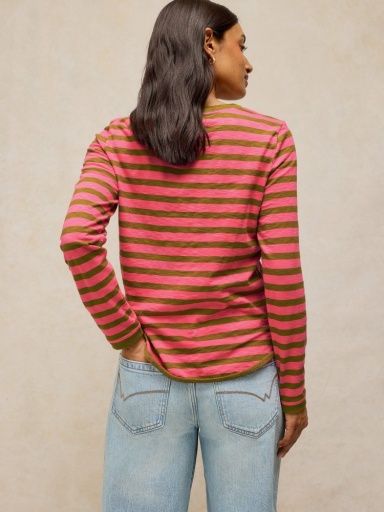 White Stuff Clara Stripe Embroidered Tee