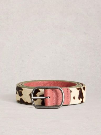 White Stuff Reversible Leather Belt, Pink