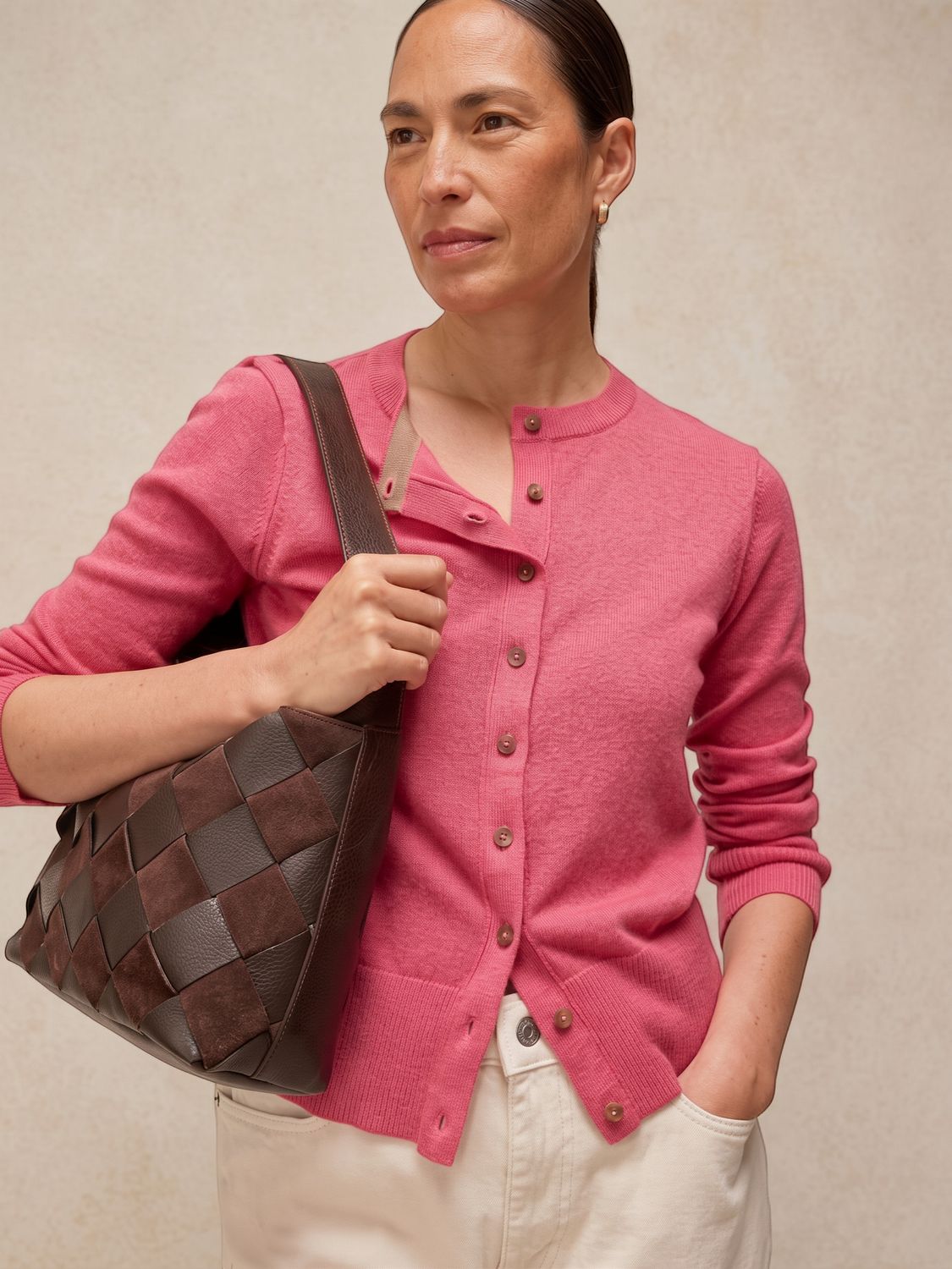 White Stuff Lois Cardi, Pink