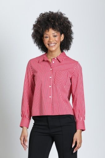 APNY Cranberry Stripe Shirt, Size: XS