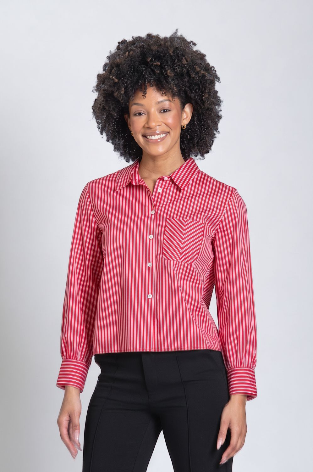 APNY Cranberry Stripe Shirt