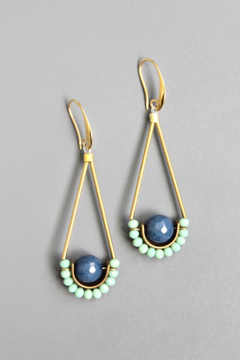 David Aubrey Navy/Mint Earring