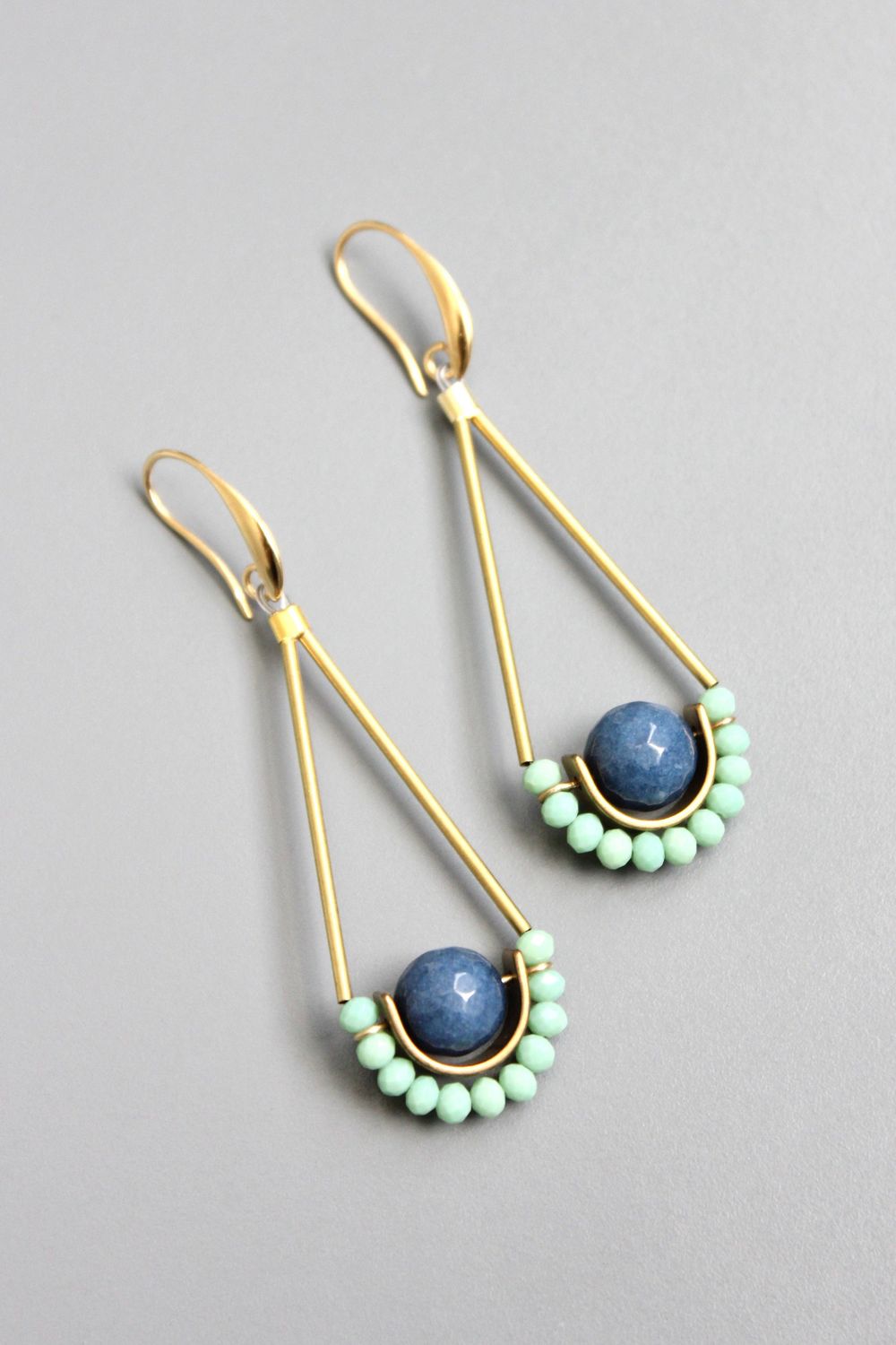 David Aubrey Navy/Mint Earring