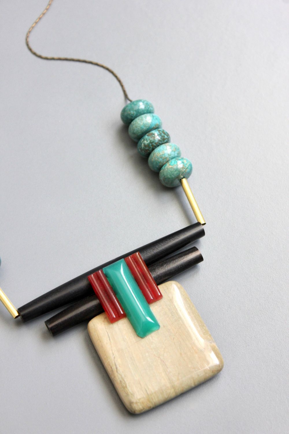 David Aubrey SW Artdeco Jasper Necklace