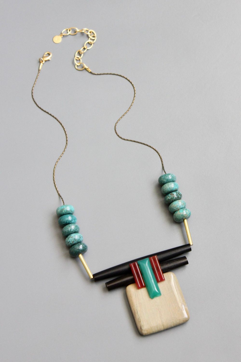 David Aubrey SW Artdeco Jasper Necklace