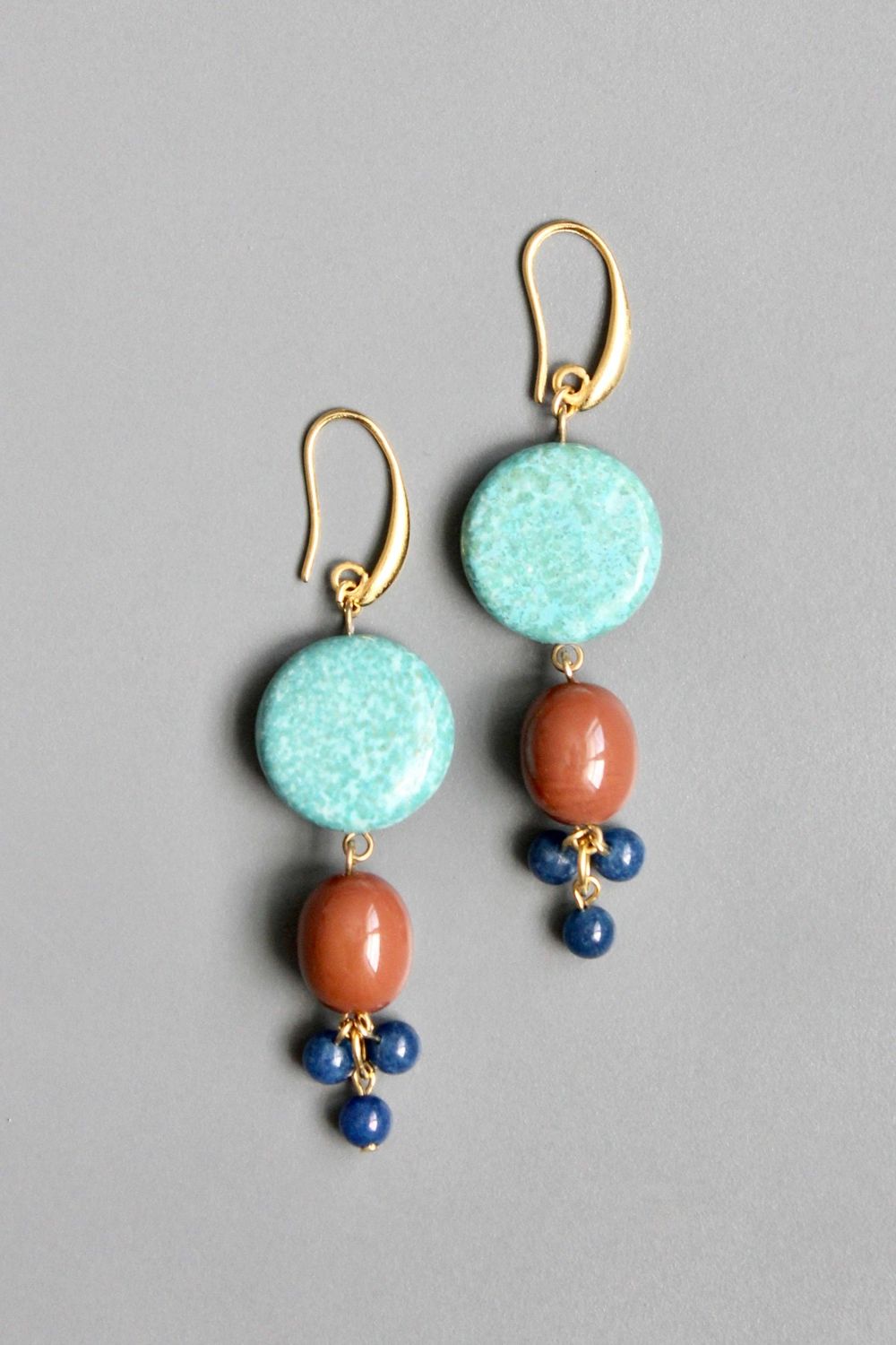 David Aubrey Turq/Caramel/Navy Cluster Earring