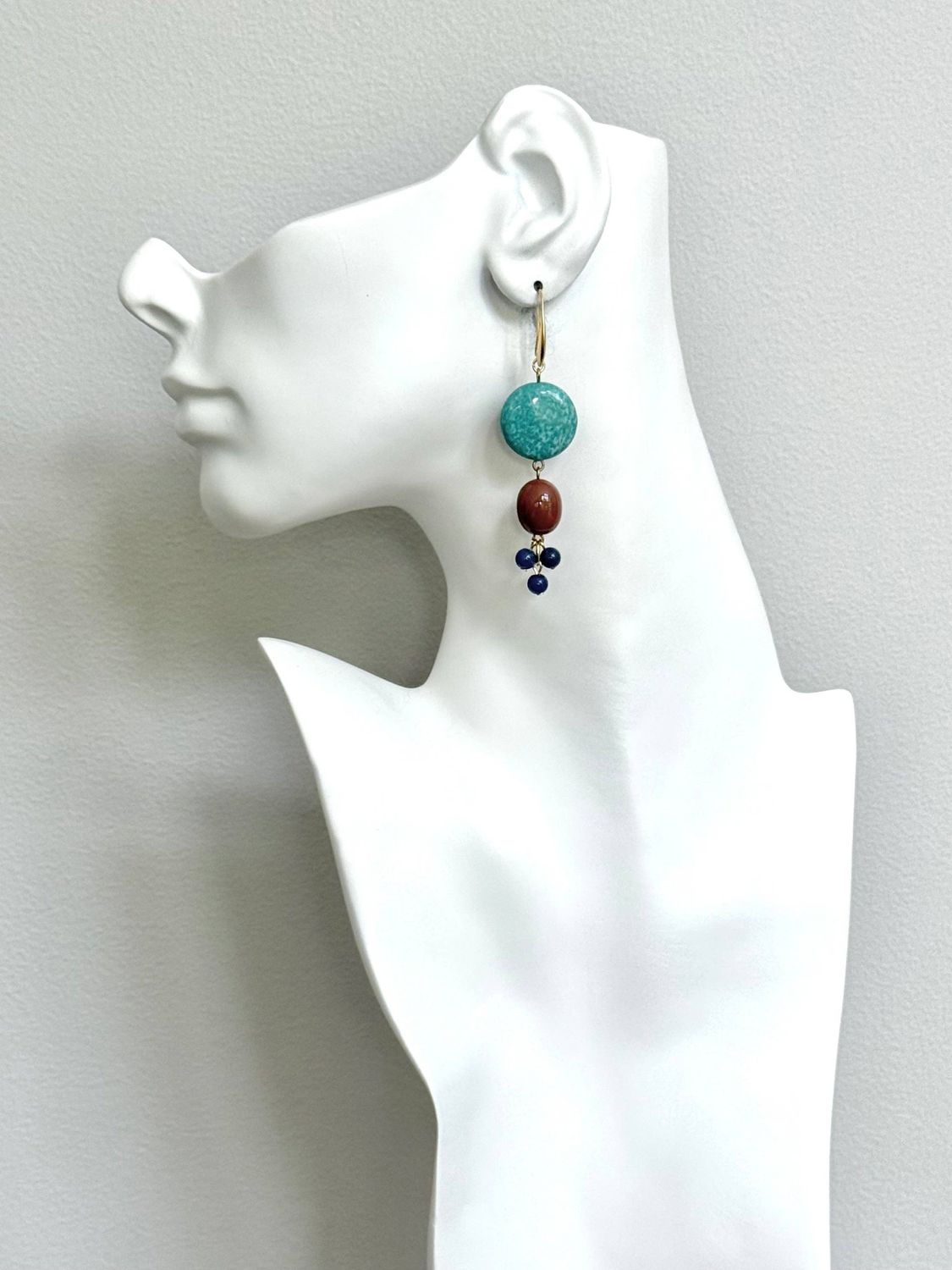 David Aubrey Turq/Caramel/Navy Cluster Earring
